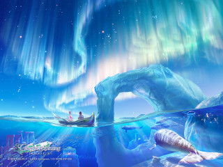 Aurora borealis man boat museum - rossdraw global illumination free wallpaper