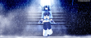 Rainy stage anime woman ocean - an anime drawing free wallpaper