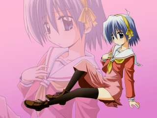 Girl purple short girl sitting - a yellow shirt free wallpaper