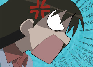 Cartoon man redcross bluebackground angry - a red cross free wallpaper