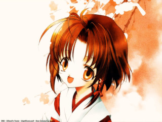 Girl red bow white shirt 2 - white flower free wallpaper