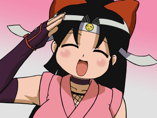 Woman hat pinkshirt scissors anime - a face free wallpaper