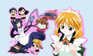 Anime group blue pink white - a detailed drawing free wallpaper