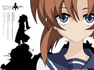 Anime girl blue eyes shadow - a man in the background free wallpaper