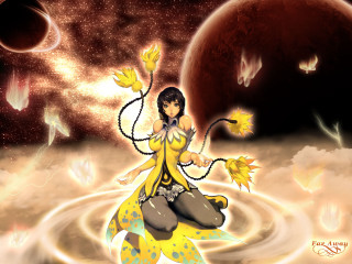 Woman yellow dress floating water - a yellow dress free wallpaper