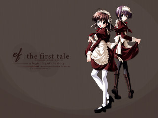 Two anime girls dresses brown - dress free wallpaper
