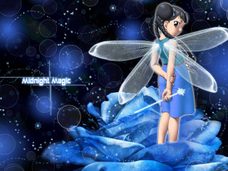 Fairy blue dress white butterfly - a fairy free wallpaper