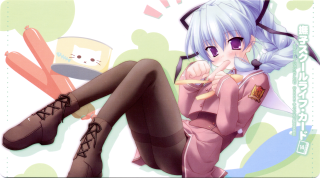 Bluehair girl cat ears crossed - blue hair and a cat ears free wallpaper