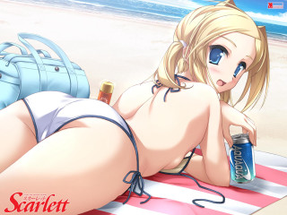 Beach blonde woman soda purse - a can of soda free wallpaper