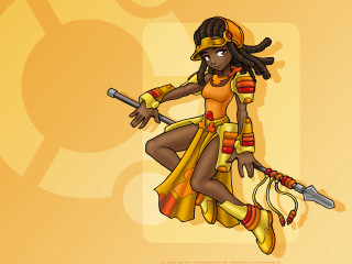 Afrofuturism armor sword blackhair darkskin - character design free wallpaper