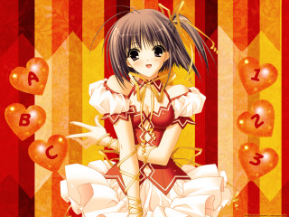 Girl dress bow heart anime - her chest free wallpaper