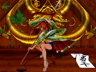 Woman dragon portrait fantasy armor - a sword and a dragon free wallpaper