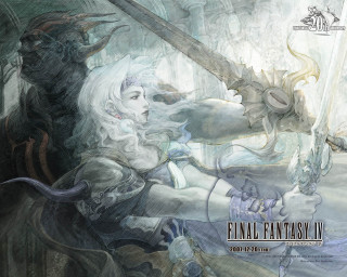 Fantasy woman sword man demon - a fantasy scene free wallpaper