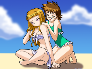 Beach girls anime tachisme yayoi - the beach together free wallpaper