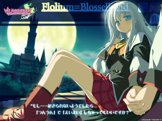 Anime girl ledge fullmoon castle - flavia bloi free wallpaper for desktop