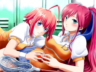 Anime girls tennis bed pink - their hand free wallpaper for desktop