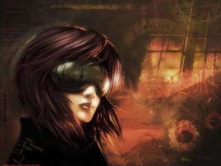 Futuristic woman steampunk background cyberpunk - cyberpunk style free wallpaper