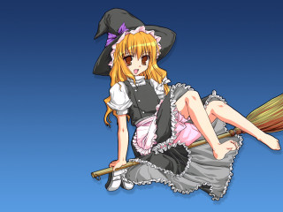 Witch flying broom blonde hat - her hand and a hat free wallpaper