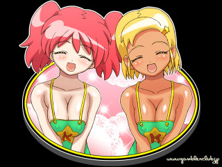 Cartoon girls pink yellow hair - yellow hair free wallpaper