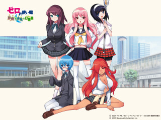Anime girls cityscape school uniform - a group of anime girls free wallpaper