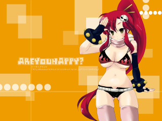 Yellow background girl bikini gun - a text free wallpaper
