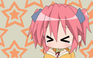 Pink star girl manga chibi - the background and a star free wallpaper