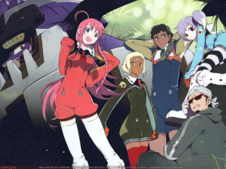 Anime group plane woman red - a red dress free wallpaper