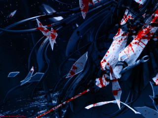 Futuristic blood stars gothic yandere - body free wallpaper for desktop