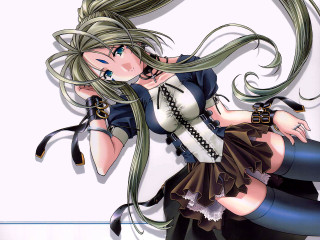 Gothic anime portrait antenna hair - a white background free wallpaper