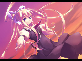 Anime girl long hair bow 4 - long hair and a bow free wallpaper