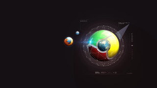 Computer screen sphere side view - chrome free wallpaper for desktop