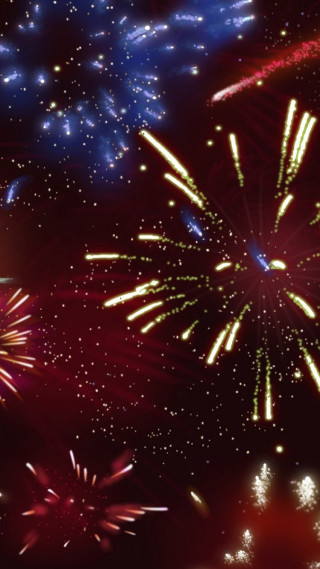 Fireworks colorful black background stars - free new year wallpaper for mobile