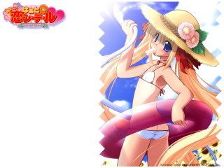Cartoon girl hat pink tube - summer free wallpaper
