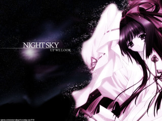 Long hair white dress night - night sky free wallpaper