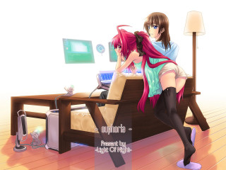 Anime girls desk computer lamp - free valentines wallpaper