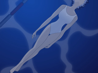 Woman floating white swimsuit blue - a white swimsuit free wallpaper