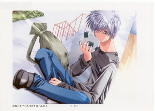 Man sitting phone bag woman - him free wallpaper for desktop