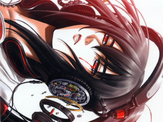 Woman longhair clockface gothicanime cyberpunk - artistic free wallpaper