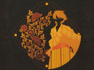 Yellow dress flower face mucha - a picture of a woman free wallpaper