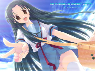 Girl suitcase sky clouds longhair - long hair holding free wallpaper