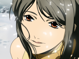 Girl long hair brown eyes 4 - behind her free wallpaper