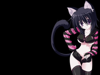 Gothic anime catwoman kemonomimi artist - a cat tail free wallpaper for desktop