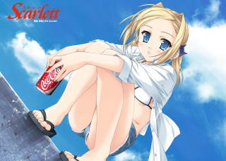 Girl soda clouds beach blue - dorothy coke free wallpaper