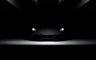 Black sports car dark room 12 - the hood free wallpaper for desktop