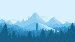 Blue mountain lighttower trees snow - snow free wallpaper for desktop
