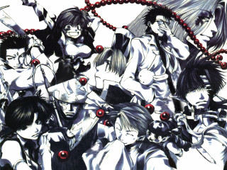 Anime girls red eyes black 2 - red eye free wallpaper