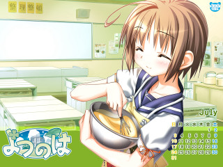 Girl cooking kitchen bowl soup - a bowl of food free wallpaper
