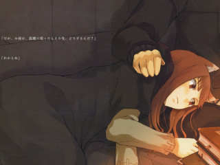 Red haired wolf girl hoodie - constant free wallpaper