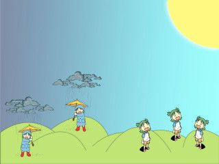 Hill sky clouds umbrella moon - an umbrella free wallpaper for desktop