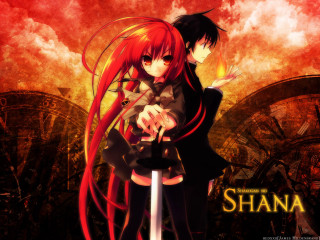 Anime couple sword redsky gothic - a red sky in the background free wallpaper